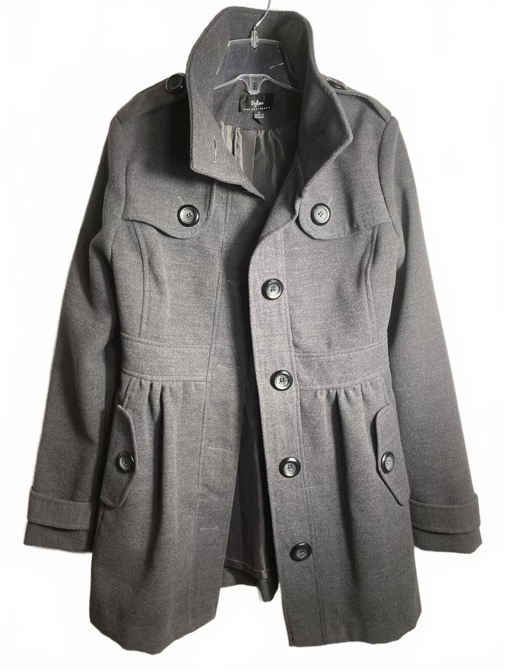 Byline Byer California Pea Coat Womens Size Small Whimsigoth Pleated Coquette